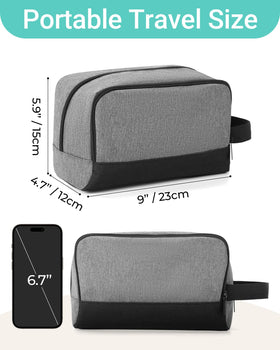 Détail de la poche zippée de la trousse de toilette Elviros