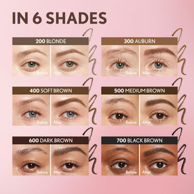 Détail de la pointe triangulaire du crayon à sourcils COVERGIRL