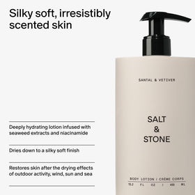 Détail de la pompe de la Lotion Corps Salt & Stone