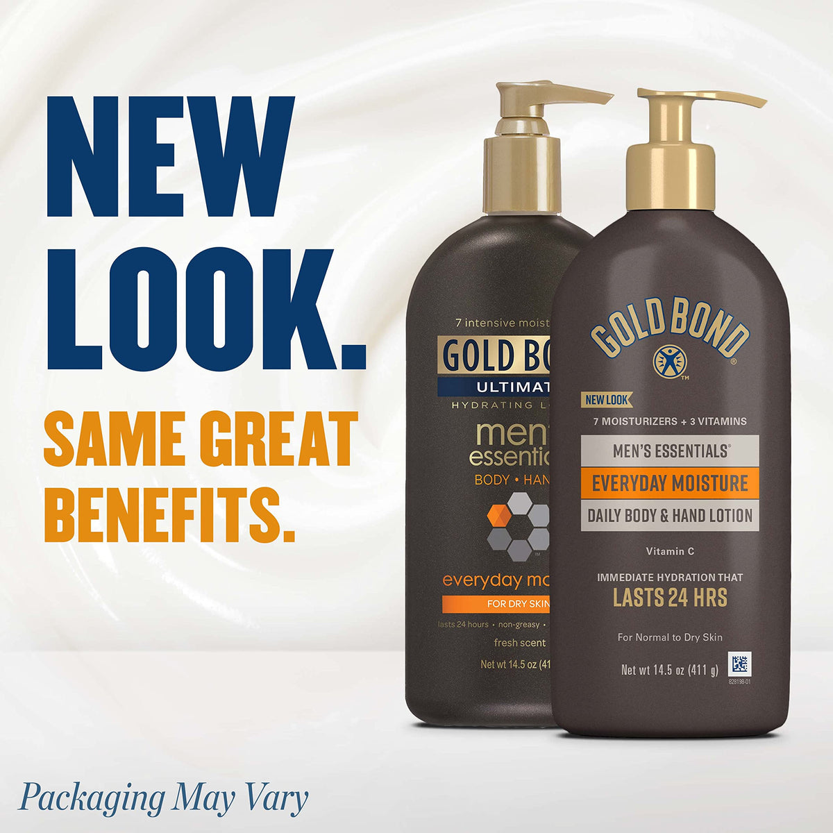 Détail de la pompe de la lotion Gold Bond pour hommes