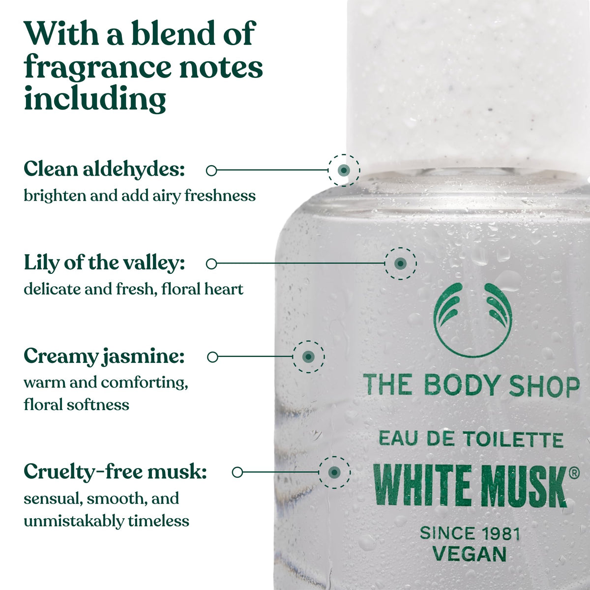 Détail de la pompe du flacon Eau de Toilette White Musk