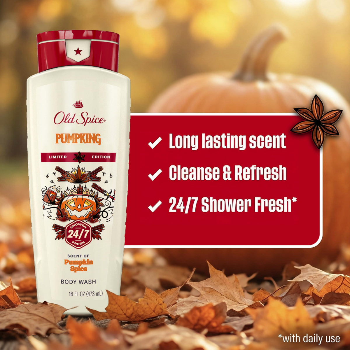 Détail de la pompe du Gel Douche Old Spice Fallidudes