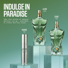 Détail de la pulvérisation du parfum Jean Paul Gaultier Le Beau Paradise Garden