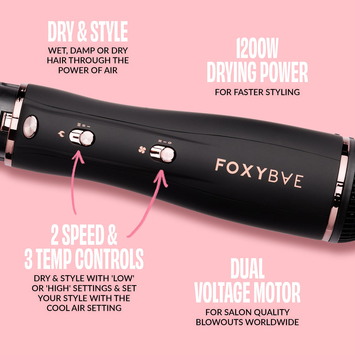 Détail de la tête de fer à friser de 1,25" du FoxyBae Super Styler