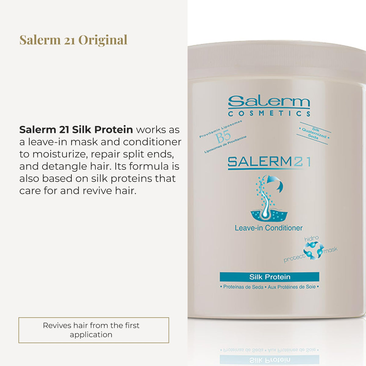 Détail de la texture de l'après-shampoing SALERM 21