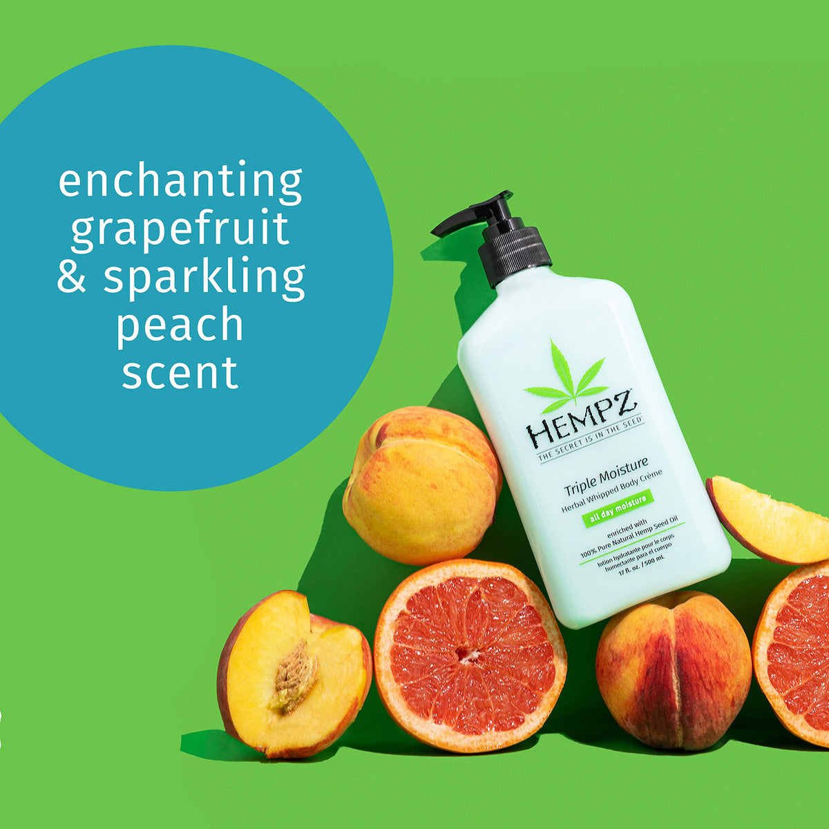 Détail de la texture de la crème corps Hempz