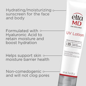 Détail de la texture de la crème solaire EltaMD UV Lotion