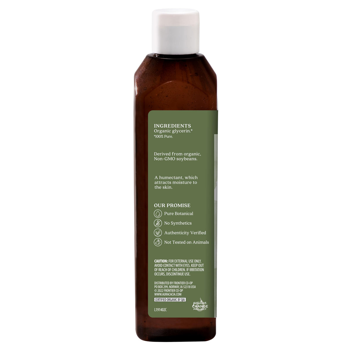 Détail de la texture de la glycérine végétale Aura Cacia