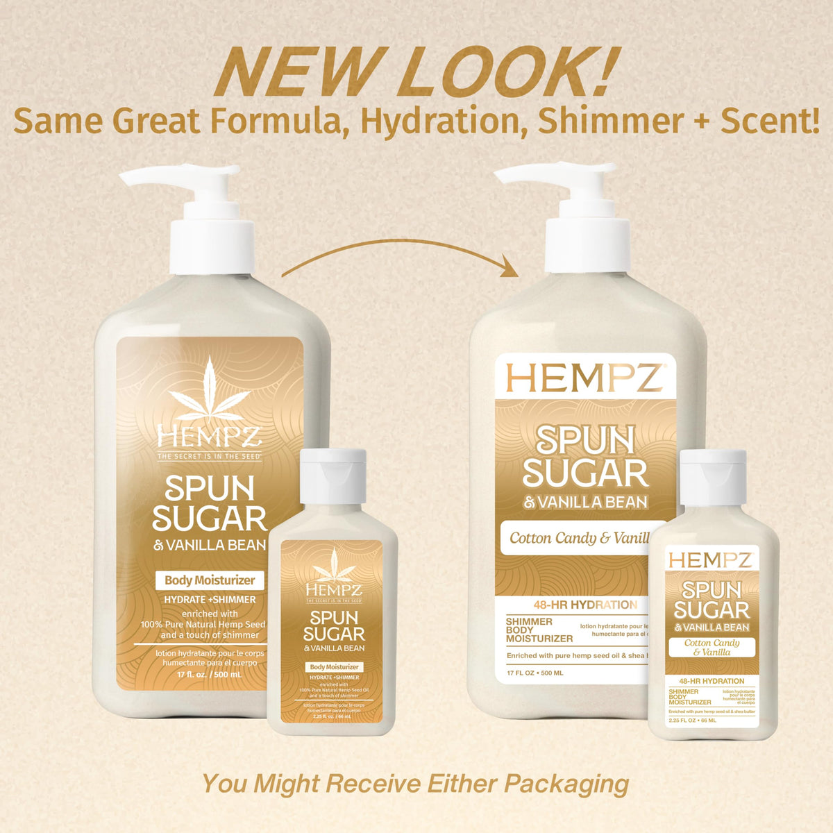 Détail de la texture de la lotion Hempz Sucre Filé