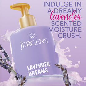 Détail de la texture de la lotion Jergens Lavender Dreams