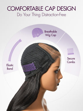 Détail de la texture de la perruque LUVME HAIR
