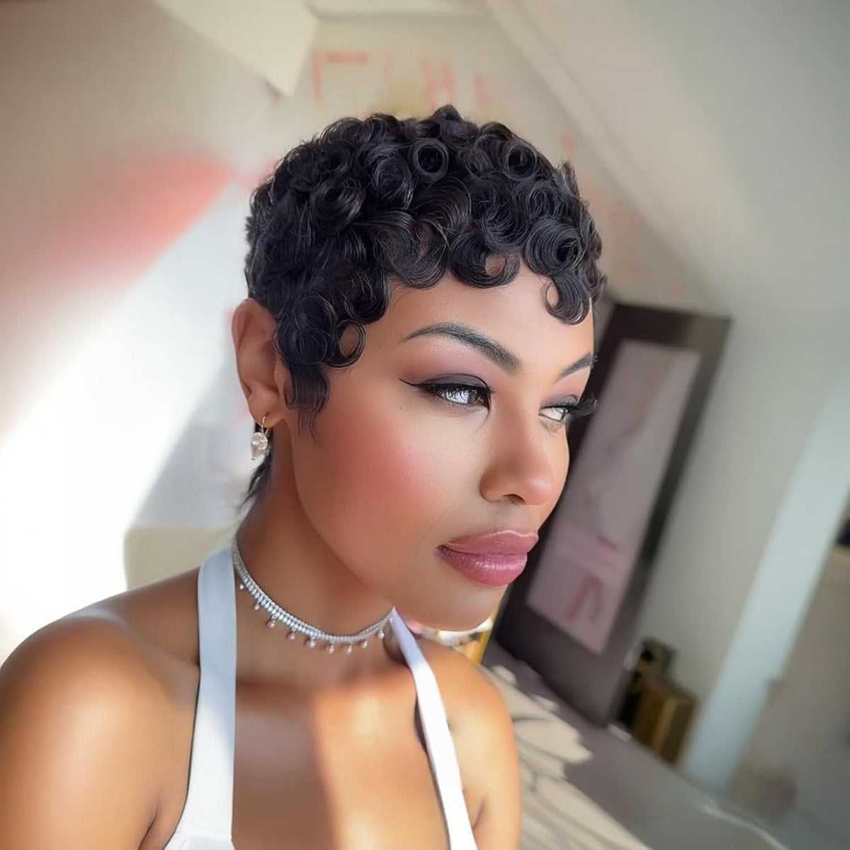 Détail de la texture de la perruque VRZ en cheveux humains
