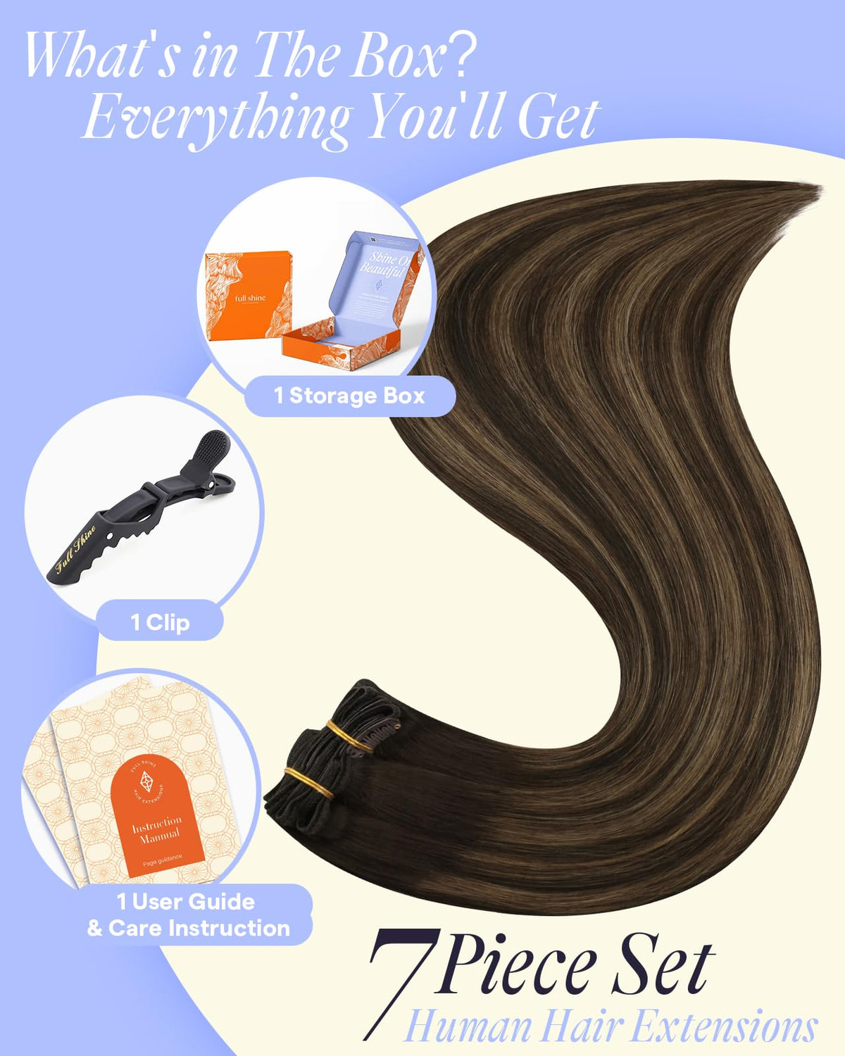 Détail de la texture des extensions cheveux Full Shine