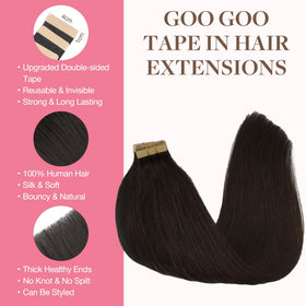 Détail de la texture des extensions GOO GOO en cheveux humains