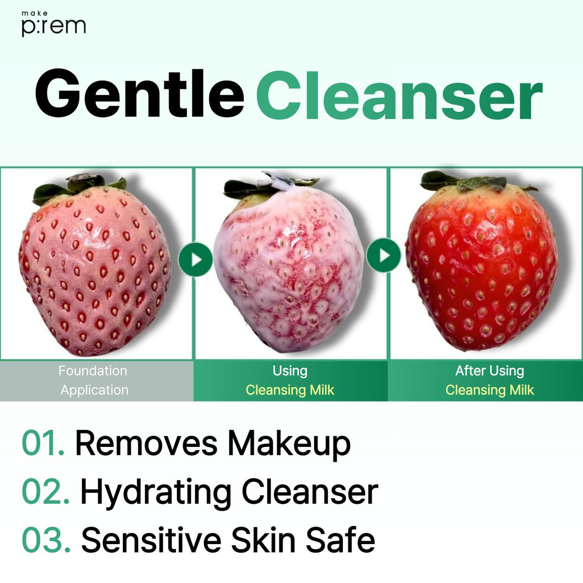 Détail de la texture du lait nettoyant MAKEP:REM