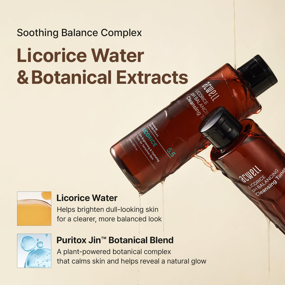 Détail de la texture du toner ACWELL sur la main