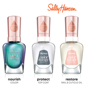 Détail de la texture du vernis à ongles Sally Hansen 453 Serene Green