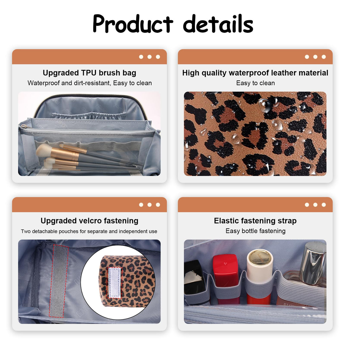 Détail de la texture en simili cuir de la trousse BOYATU