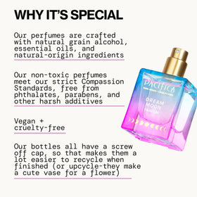 Détail de la vaporisation du parfum Pacifica Dream Moon