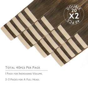Détail des bandes adhésives des extensions de cheveux Wennalife