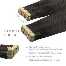 Détail des bandes adhésives des extensions de cheveux Wennalife