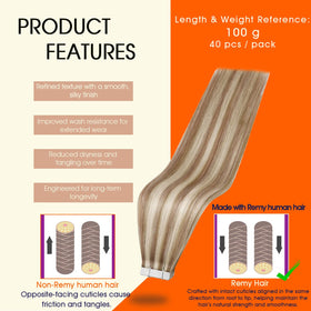 Détail des bandes adhésives des extensions Full Shine