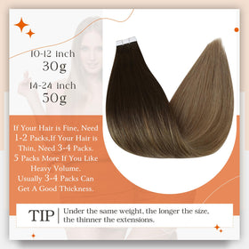Détail des bandes adhésives des extensions Full Shine