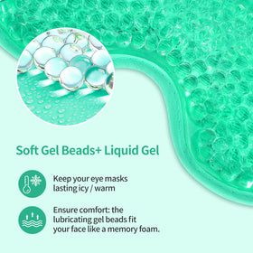 Détail des billes de gel dans le masque pour les yeux
