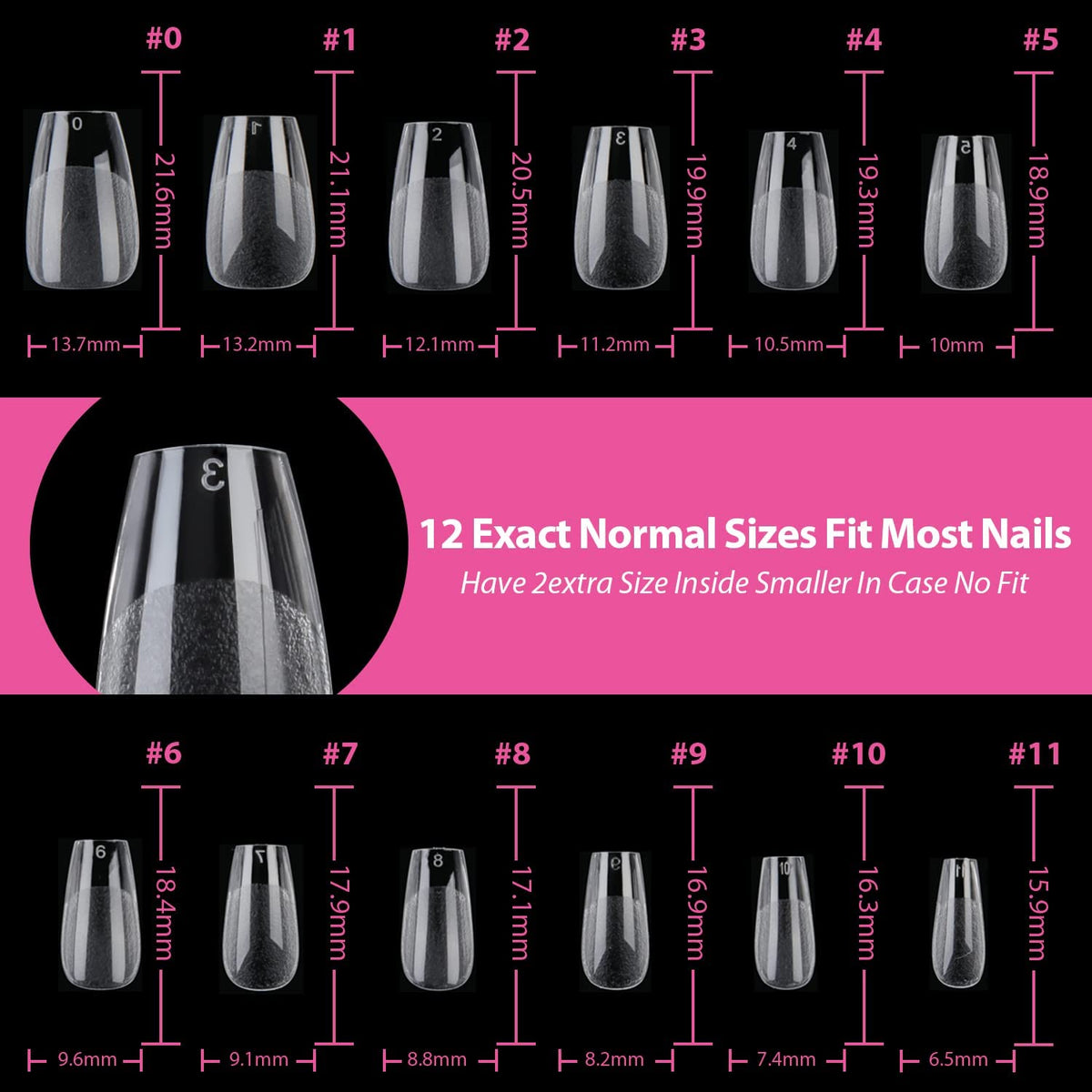 Détail des bords des tips ongles gel UNA GELLA