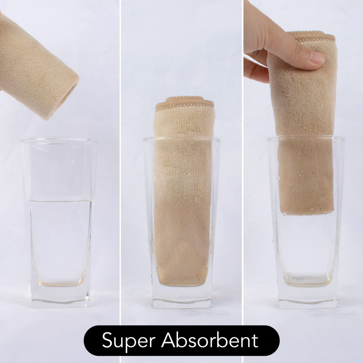 Détail des bords renforcés des serviettes en microfibre SINLAND