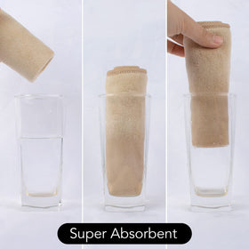 Détail des bords renforcés des serviettes en microfibre SINLAND