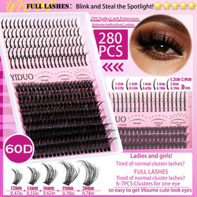 Détail des cils en fleurs YIDUO sur un fond esthétique
