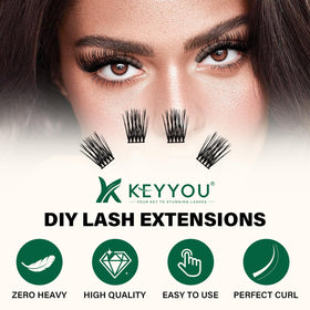 Détail des cils en grappes KEYYOU 18mm