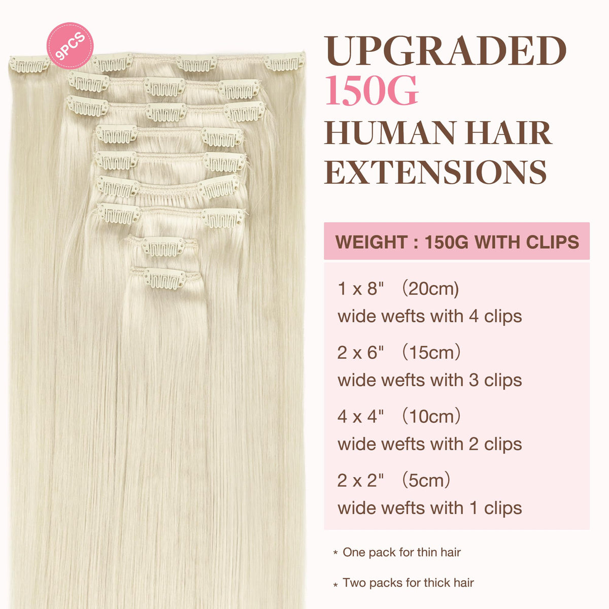 Détail des clips des extensions capillaires GOO GOO