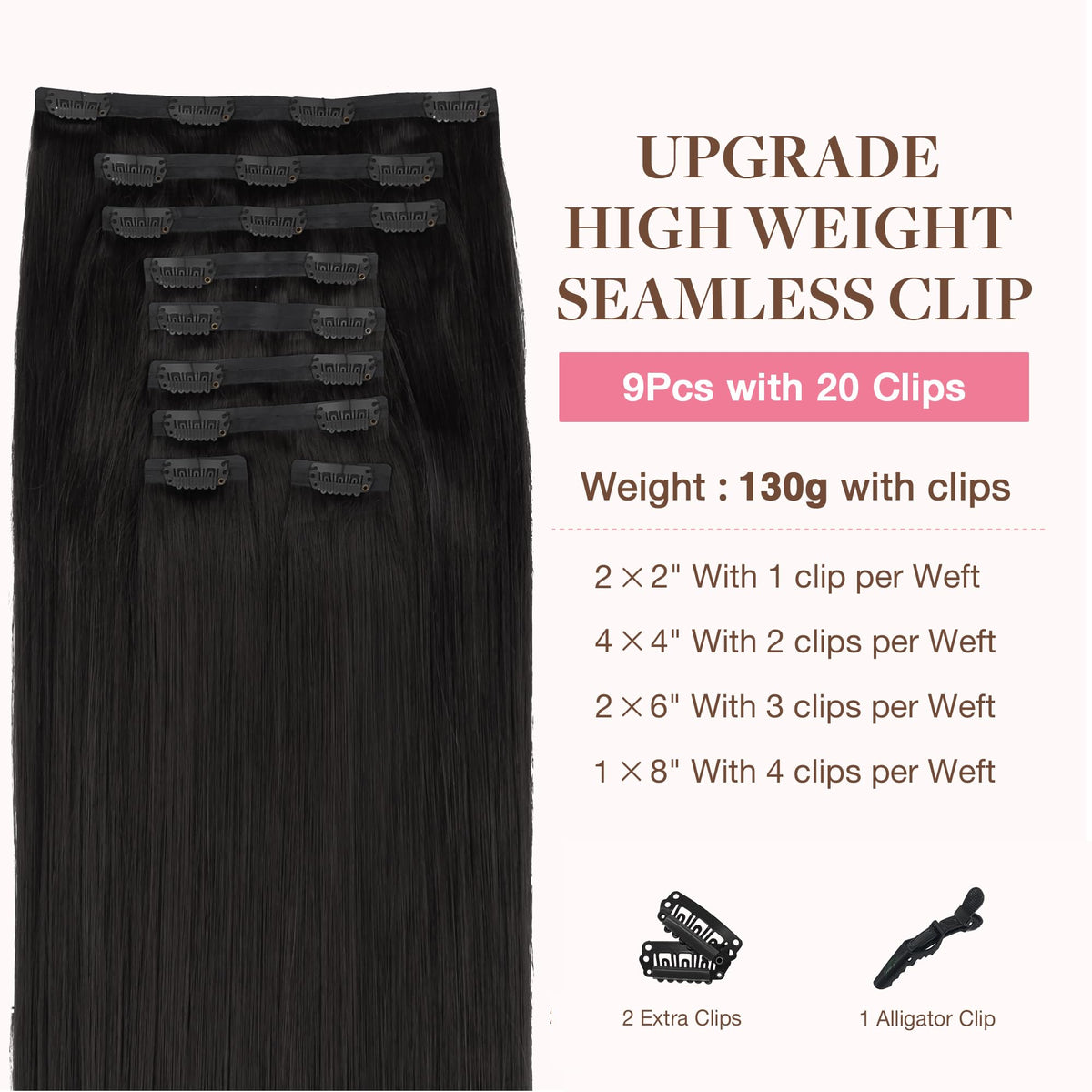 Détail des clips des extensions de cheveux GOO GOO