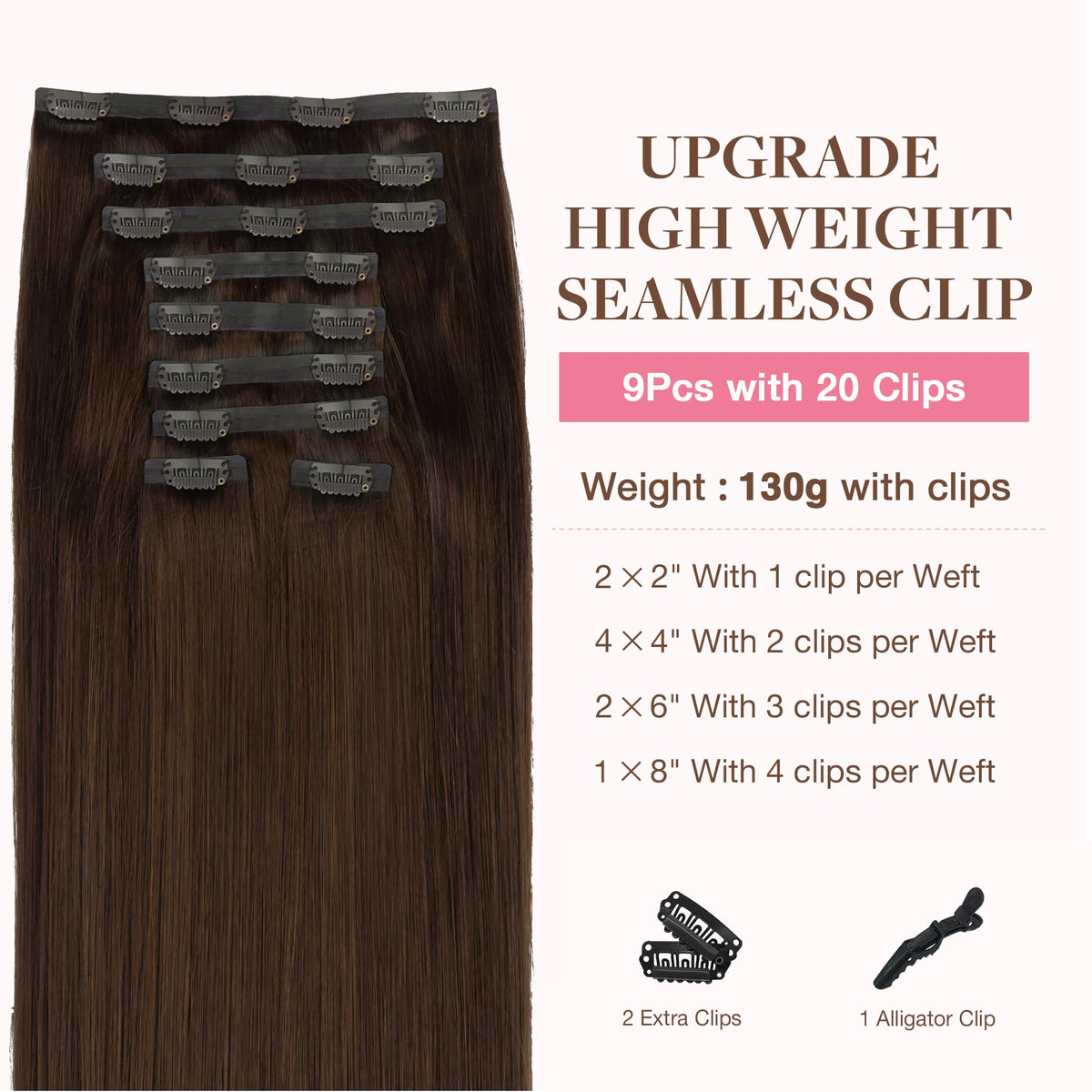 Détail des clips des extensions de cheveux GOO GOO