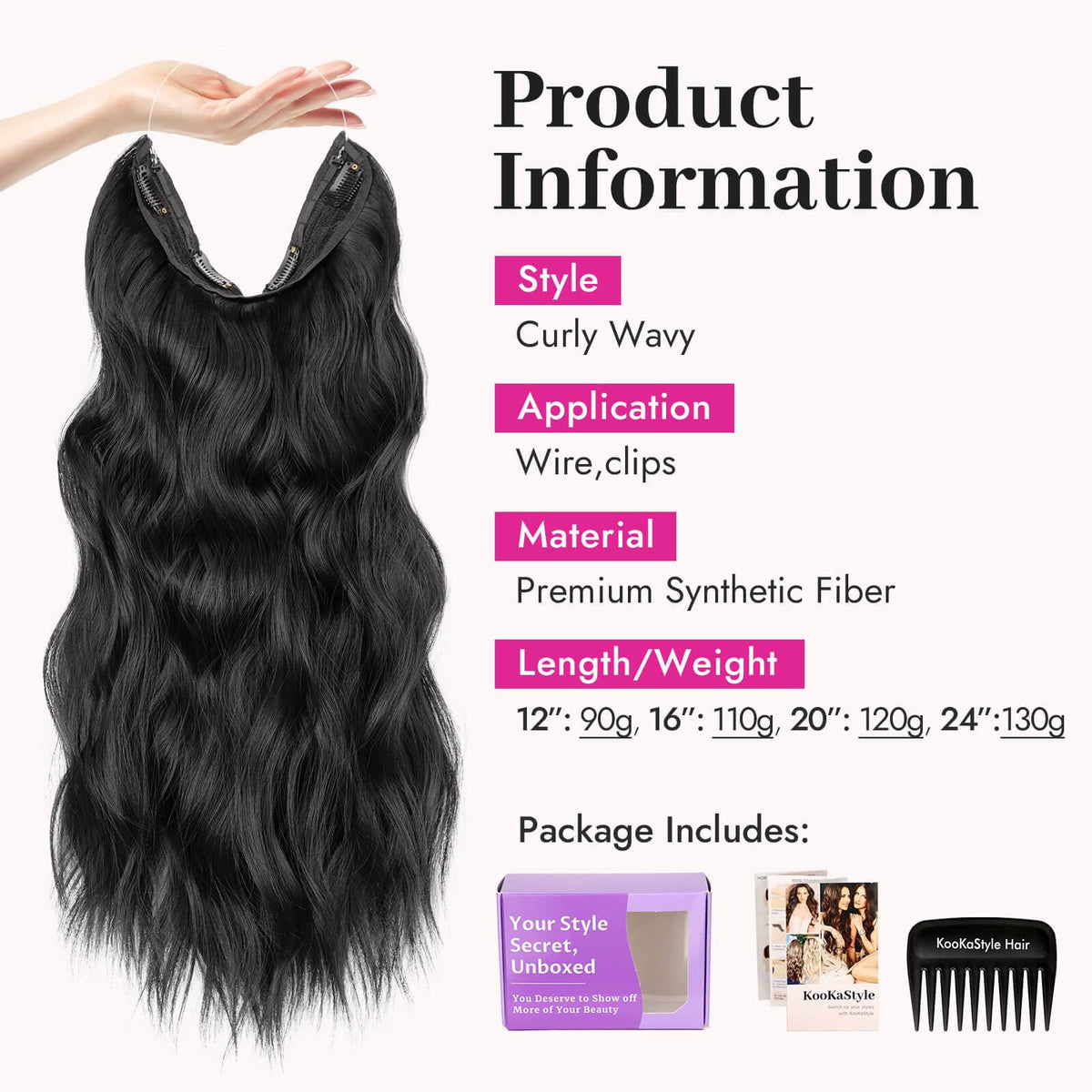 Détail des clips des extensions de cheveux KooKaStyle