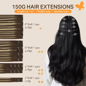 Détail des clips en acier inoxydable des extensions capillaires DOORES