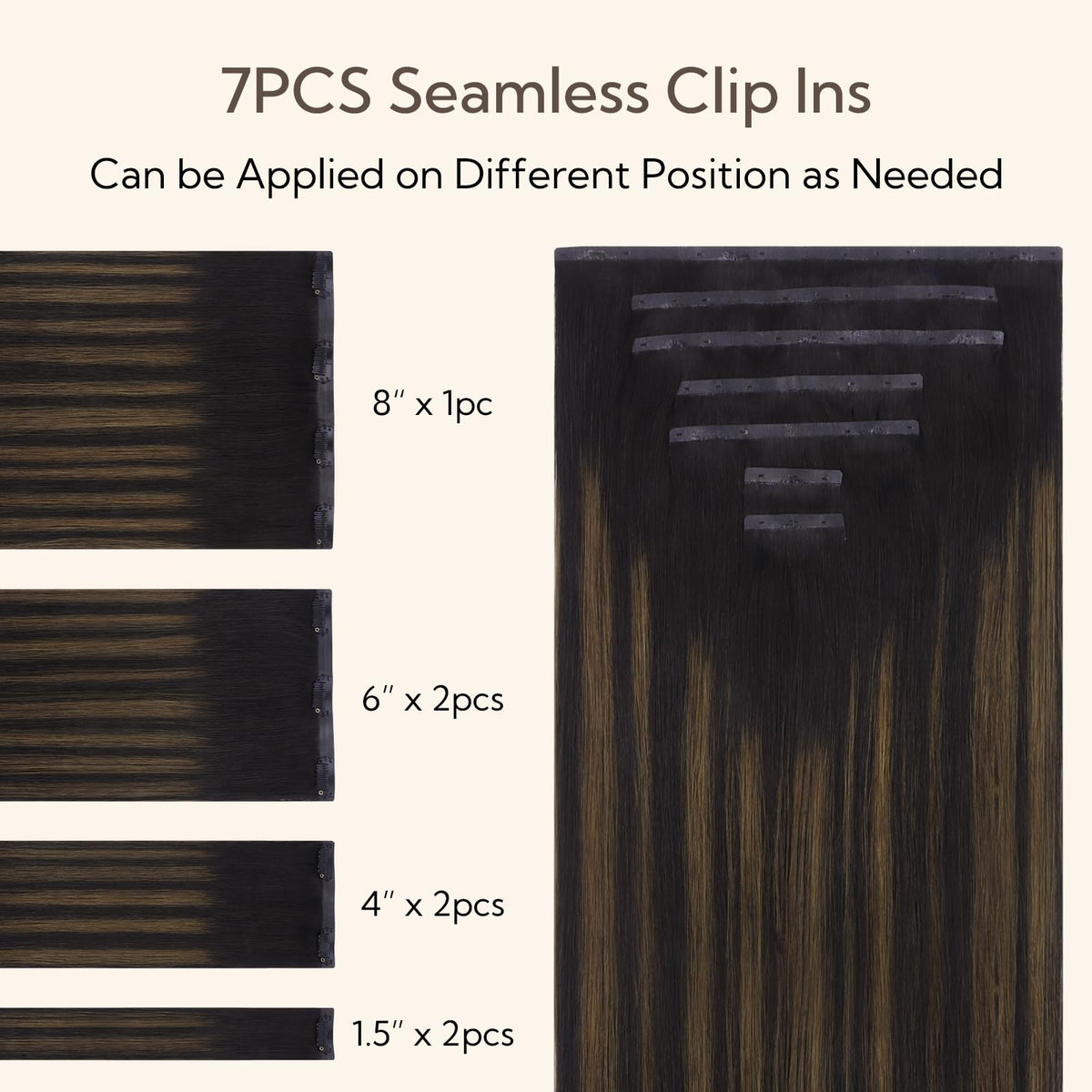 Détail des clips en acier inoxydable des extensions de cheveux hotbanana