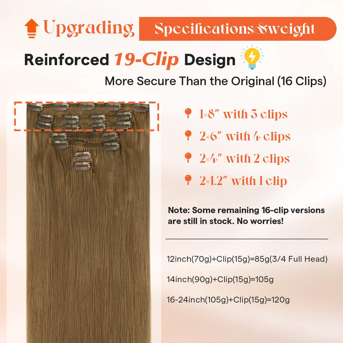 Détail des clips en acier inoxydable des extensions Sunny Hair