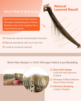 Détail des clips en acier inoxydable des extensions Sunny Hair