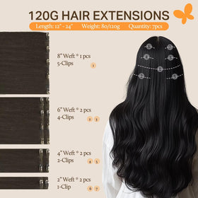 Détail des clips en métal U des extensions de cheveux DOORES