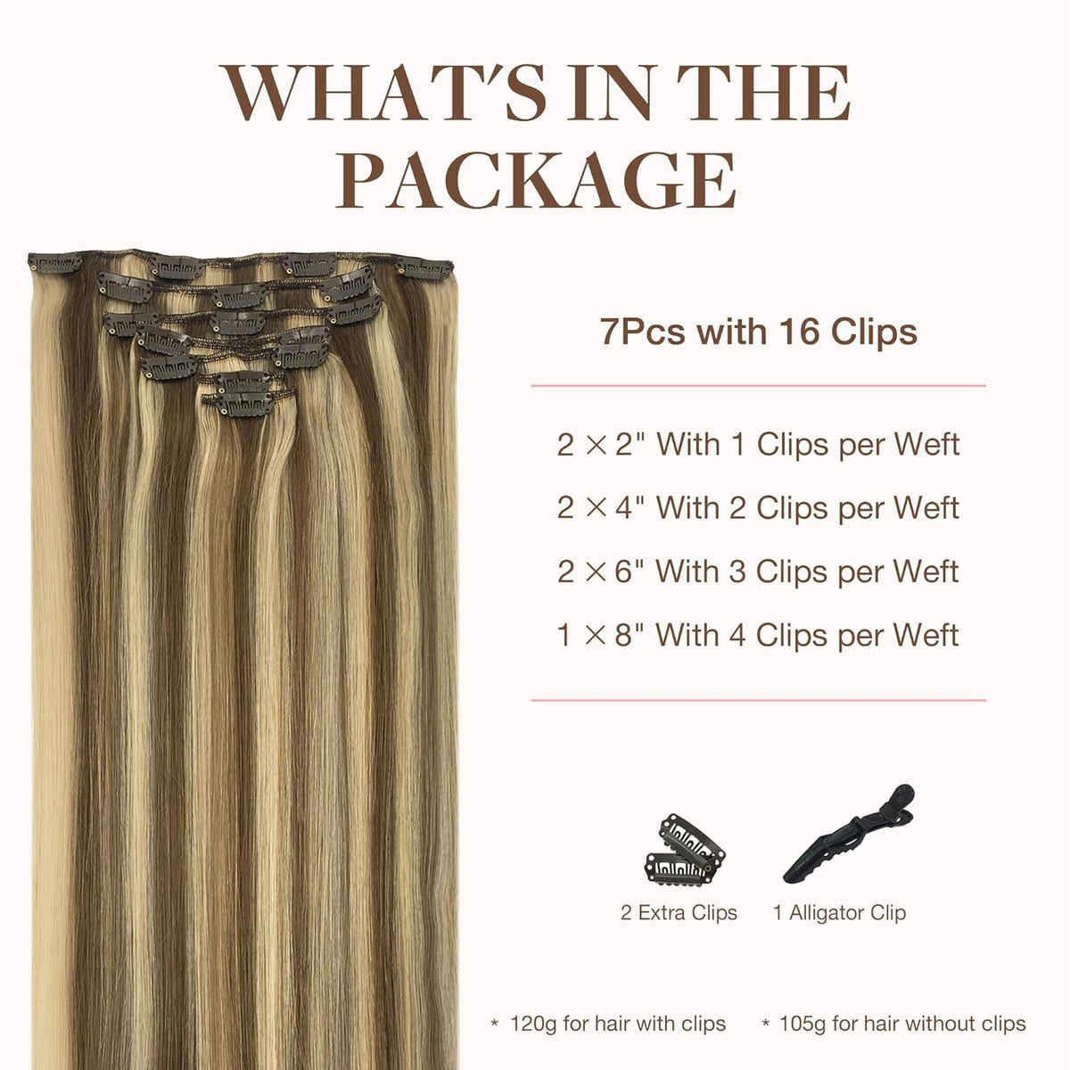 Détail des clips en silicone des extensions capillaires GOO GOO