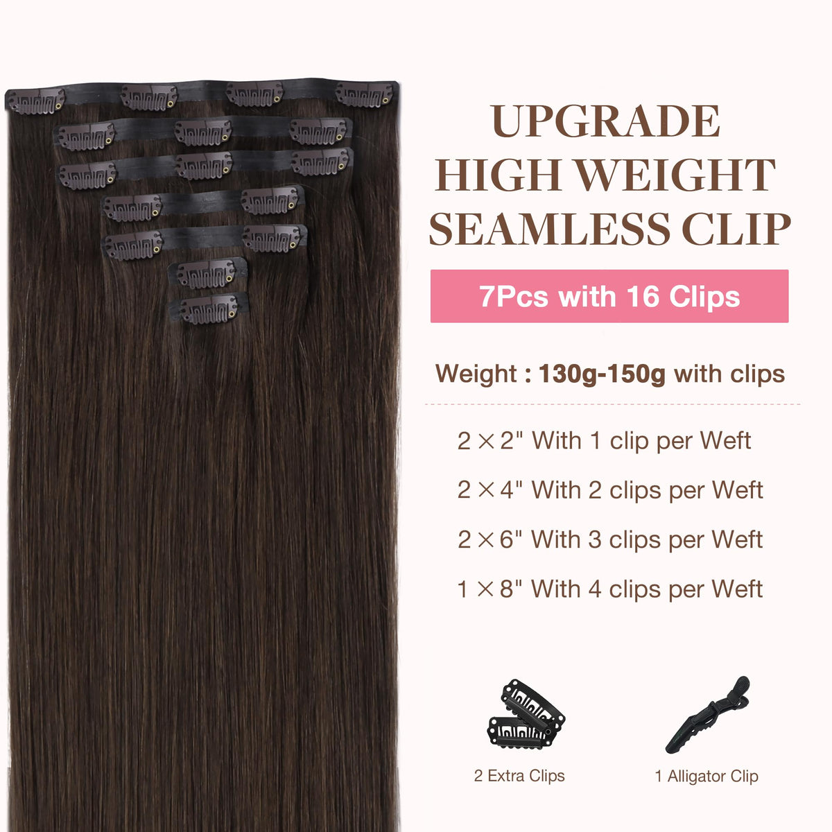 Détail des clips en silicone des extensions capillaires GOO GOO