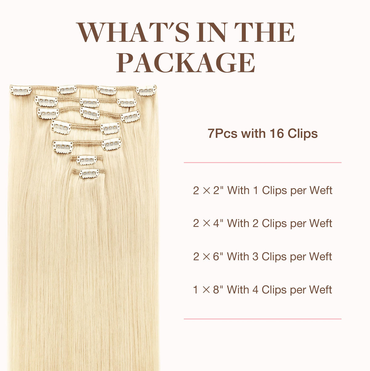 Détail des clips en silicone des extensions capillaires GOO GOO