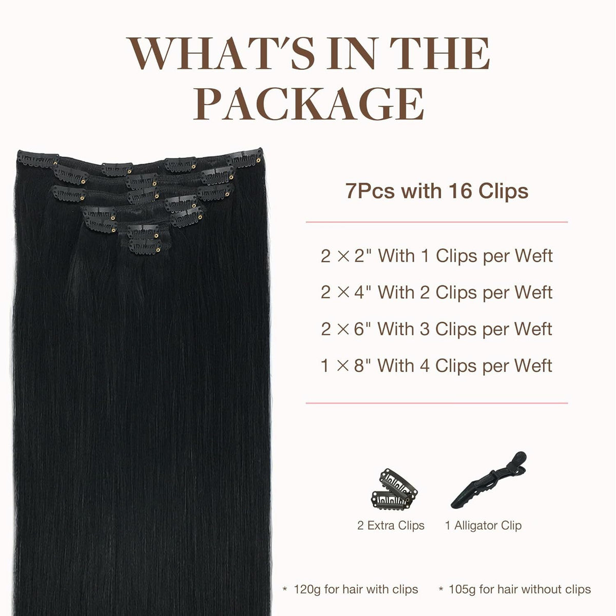 Détail des clips en silicone des extensions capillaires GOO GOO