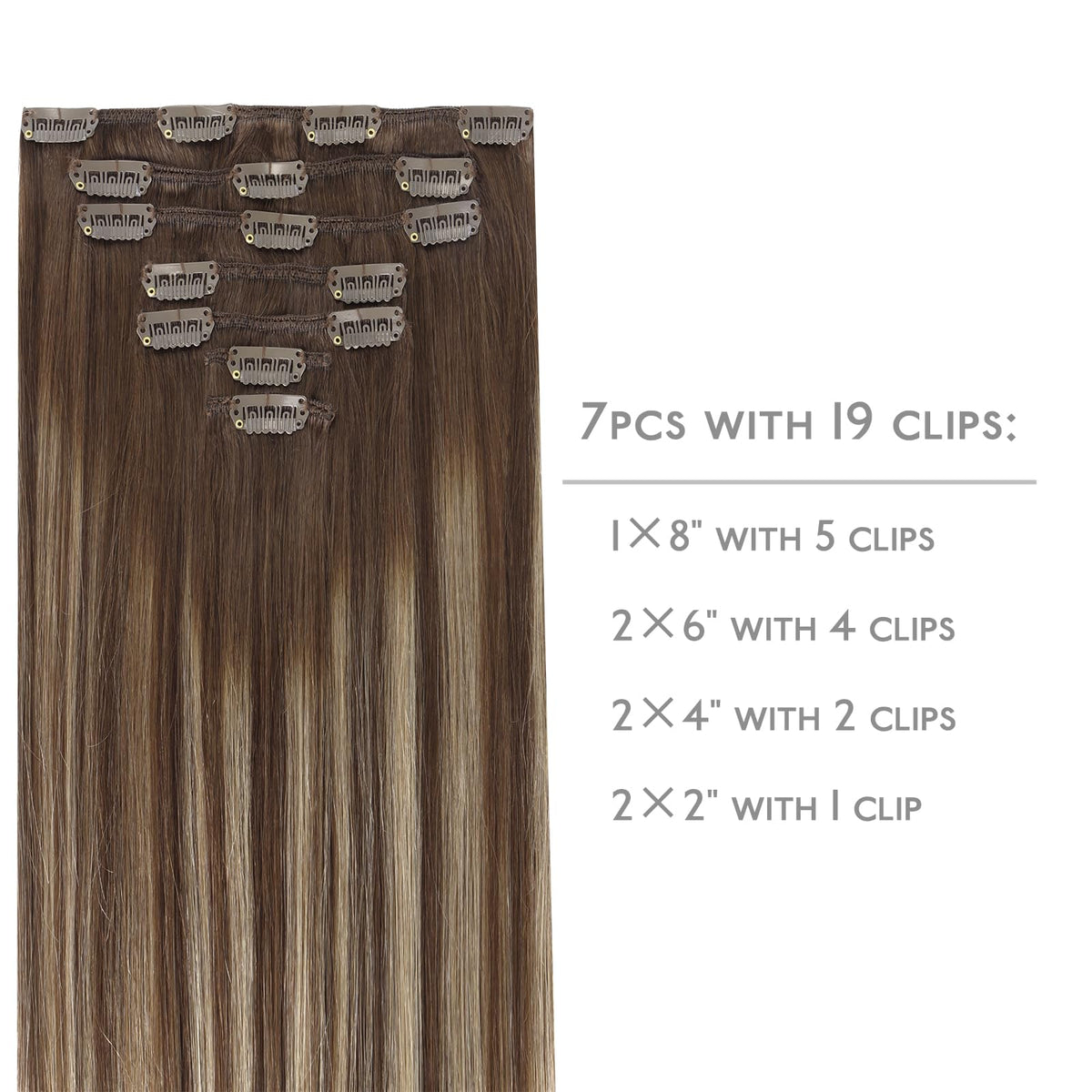 Détail des clips en silicone des extensions capillaires Wennalife