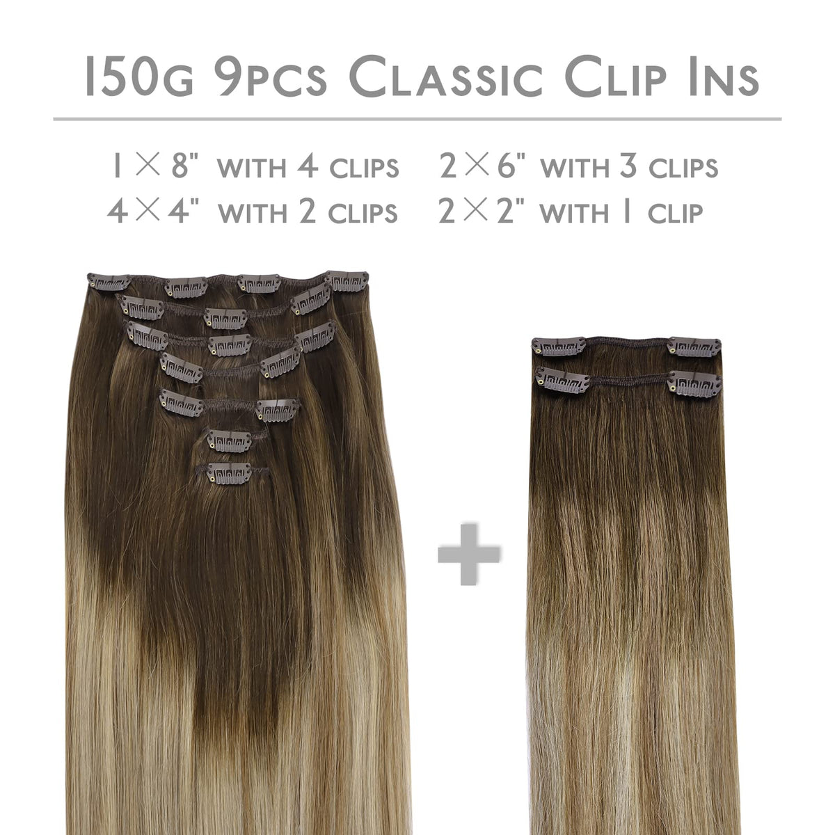 Détail des clips en silicone des extensions capillaires Wennalife