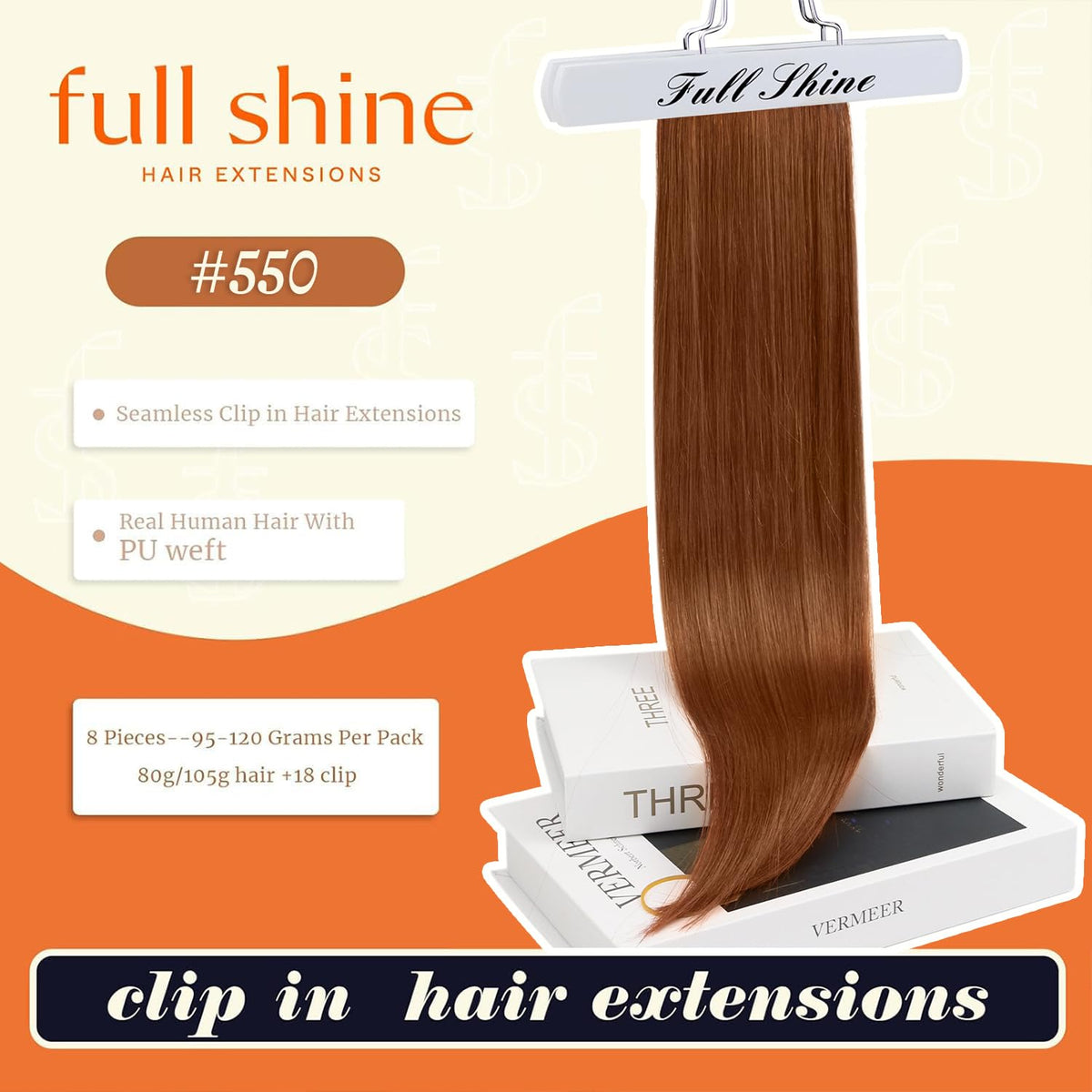 Détail des clips en silicone des extensions de cheveux Full Shine