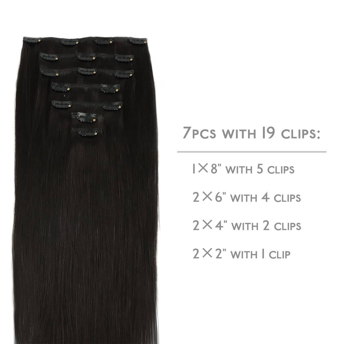 Détail des clips en silicone des extensions de cheveux Wennalife